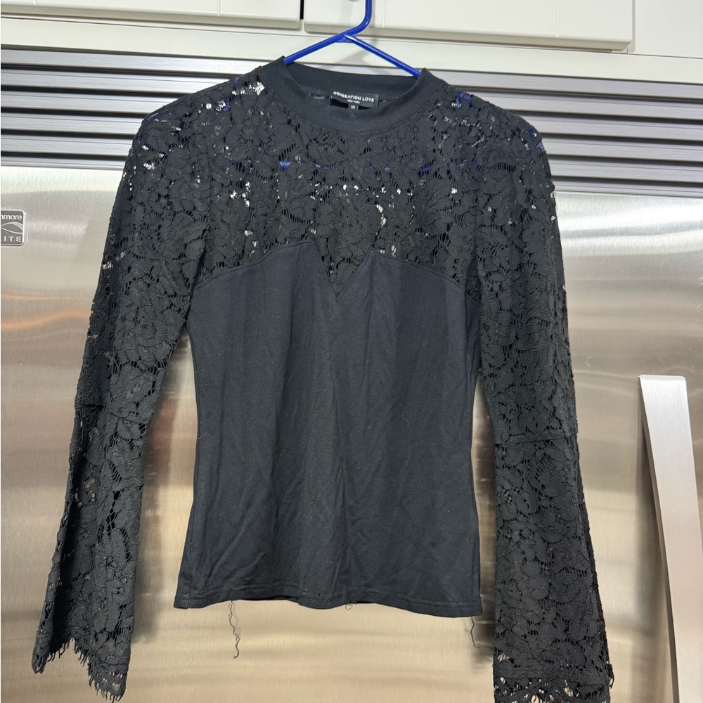 Generation Love Black Lace Blouse